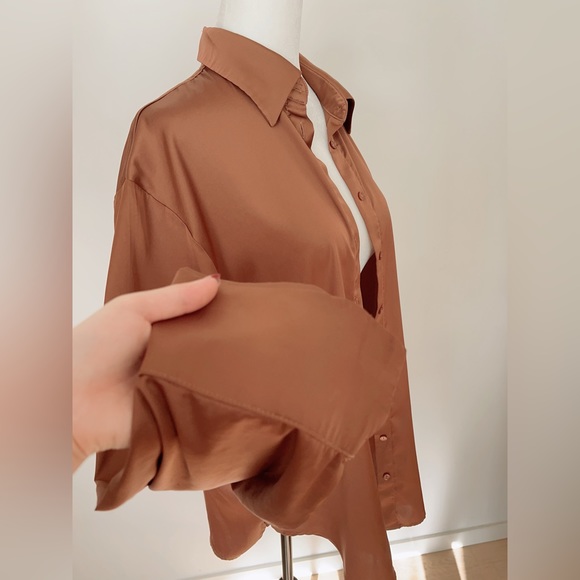 Dynamite Silk Blouse. 95% new condition. Caramel colour. - Picture 7 of 7